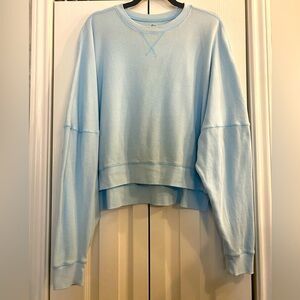 SO Crew Neck Waffle Weave Dolman Sleeve Sweatshirt Junior Sz XXL - Baby Blue